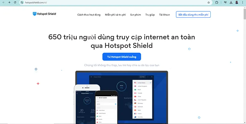 Nhấn tải Hotspot Shield xuống